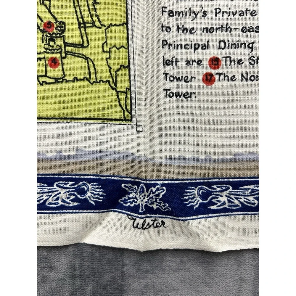 Vintage All Pure Linen Ulster Irish Weavers Windsor Castle Tea Towel